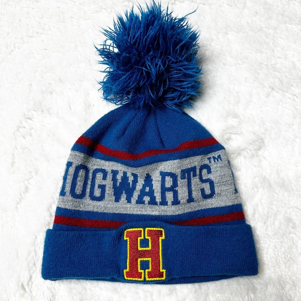 Harry Potter Official Hogwarts Pom Pom Beanie Blue Youth OS